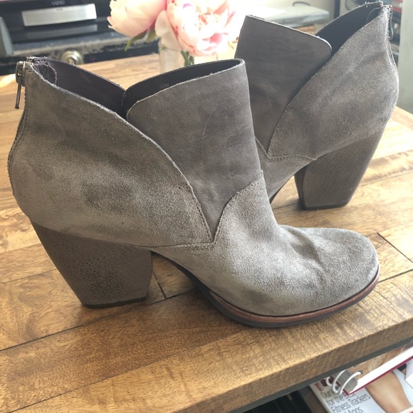 Kork-Ease grey leather suede Castaneda booties 10 - Picture 2 of 7